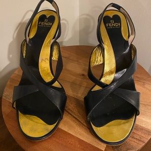 Fendi Navy Blue Sandals